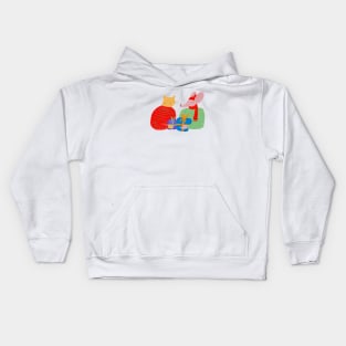 Cat and mouse with presents Kids Hoodie